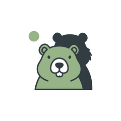 Groundhog day shadow icon with groundhog next to simple thermos silhouette vector illustration