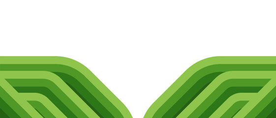 Modern abstract background featuring layered green curves and geometric shapes creating a fresh natural look with white space for banners and headers.
