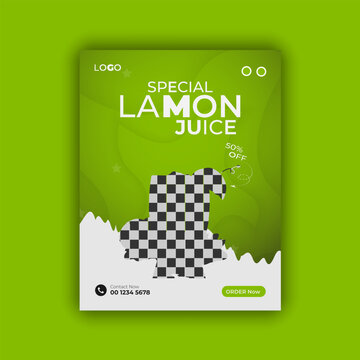 Special lamon juice social media banner design template.