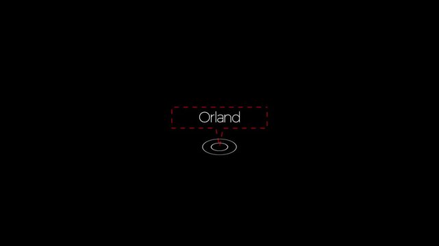 orland location pin animation with dashed outline and ripple wave.