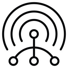 Sensors In IOT (Internet Of Things) Icon Line Vector Illustration