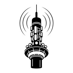 Obraz premium A doodle style illustration depicting a cb radio
