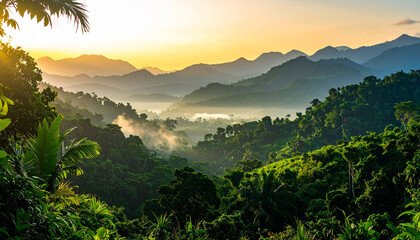A view of the jungle from the top of the mountain beautiful scenery of trees growing on mountain
14