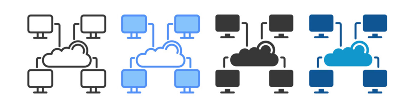 Distributed Computing Icon Set Multiple Style Collection