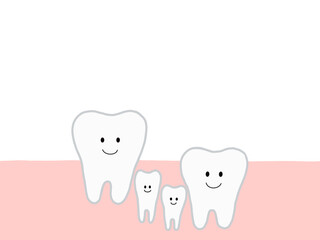 乳歯の生え変わりによる埋没歯・過剰歯と歯並びの乱れのイラスト