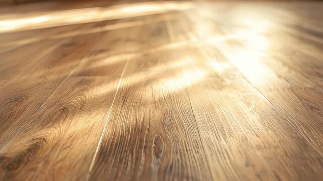 Morning sunlight casting shadows on wooden floor