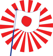 Japanese Rising Sun Flag Kyokujitsu-ki