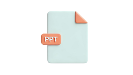 3D PPT File Icon 3D Render Transparent Background