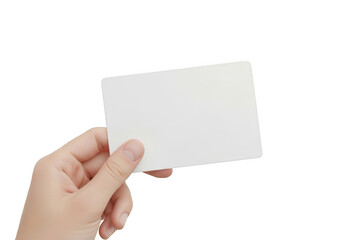 Obraz premium Blank card held isolated on transparent background