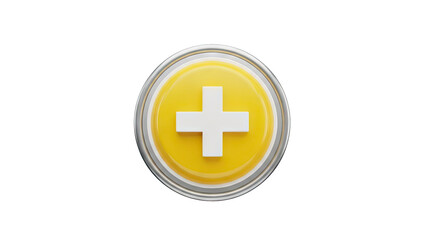Fototapeta premium 3D Add button icon with plus symbol on transparent background