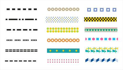 Colorful geometric shapes isolated on white background