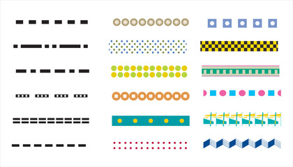 Colorful geometric shapes isolated on white background