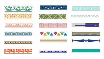 Pattern collection isolated on white background