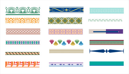 Pattern collection isolated on white background