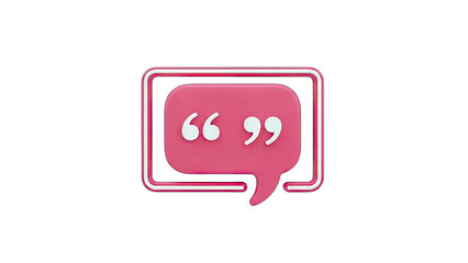 Naklejka premium 3D Speech Bubble with Quotation Marks on transparent background