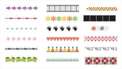 Various arrows designs isolated on white background