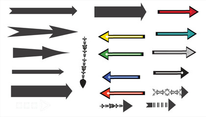 Various arrows designs isolated on white background