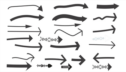 Various arrows designs isolated on white background
