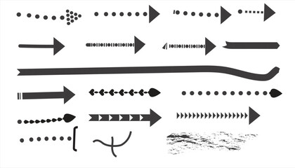Various arrows designs isolated on white background