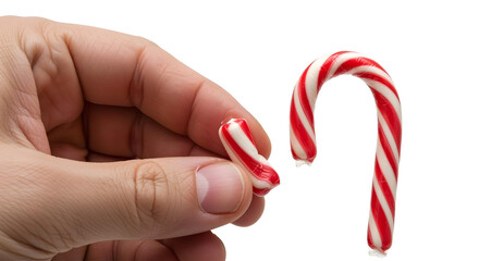 merry christmas stripped candie stick isolated on white background
