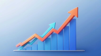 Growth market business finance economy through abstract digital performance background