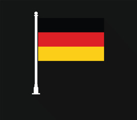 German flag on flagpole simple