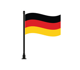 German flag waving on flagpole