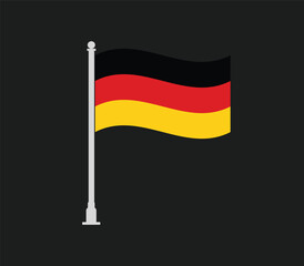 German flag waving on flagpole