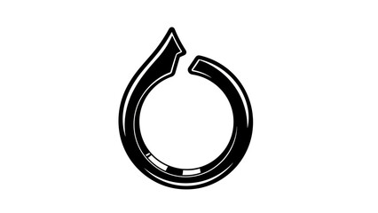 black and white metal ring