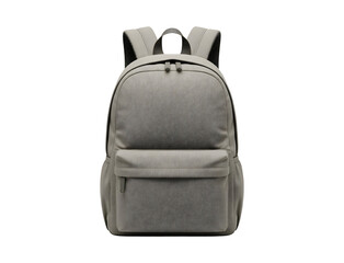 Minimal Grey Backpack Isolated on White Background