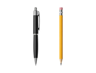 Pen and Pencil Set Isolated on White Background