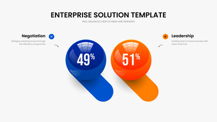 Project Report Two Element Infographic Presentation Layout. Modern Introduction Frame Template Vector Illustration. Visual Forecast 2 Option Graph Slide Design.