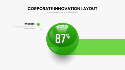 Advertising Visualization One Step Diagram Slide Layout. Marketing Introduction 1 Option Infographic Slideshow Design. Investor Review Frame Template Vector Illustration.