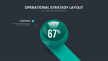 Educational Introduction One Element Graph Slideshow Template. Visual Portfolio 1 Option Infographic Frame Design. Medical Showcase Slide Layout Vector Illustration.