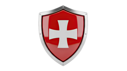 3D Swiss Shield on transparent background