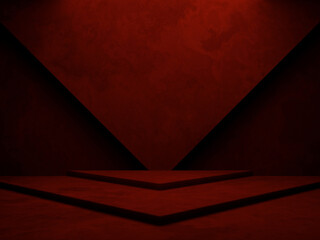 3D red concrete wall background
