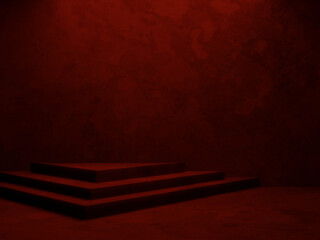 3D red concrete wall background