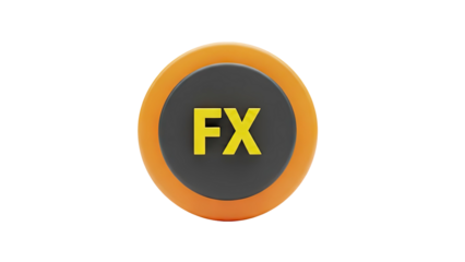 3D FX button icon on transparent background