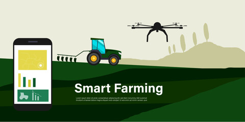 smart Farming Drone with AI Concept