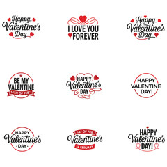 Obraz premium Happy valentine's day logos and emblems collection