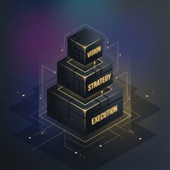 Corporate Growth Model &ndash; Vision, Strategy, Execution Pyramid 
