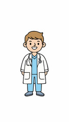 Fototapeta premium Friendly doctor character vector suitable for healthcare, medical education, clinics, and wellness content