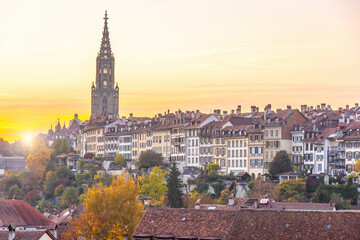 Naklejka premium Bern city skyline, cityscape of Switzerland