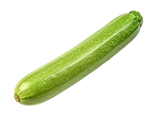 Fresh green zucchini vegetable on transparent background