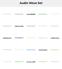 A collection of colorful audio wave patterns on a white background for music and sound design