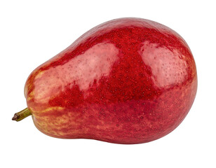 Fresh red pear on transparent background, ripe fruit