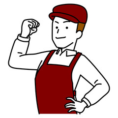 カフェの頼もしい男性店員