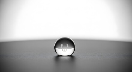 Crystal Sphere on a Surface - A Minimalist Composition.