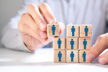 Human resource management, HR, recruitment, leadership and teambuilding concept.