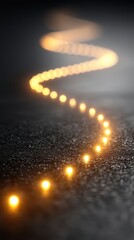 Close up light on surface detailed capture showing light illuminating surface focusing on interplay of light and material